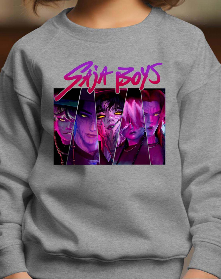 Saja Boys Kpop Demon Hunters Lasten Collegepaita - Triangle - Harmaa - Unisex