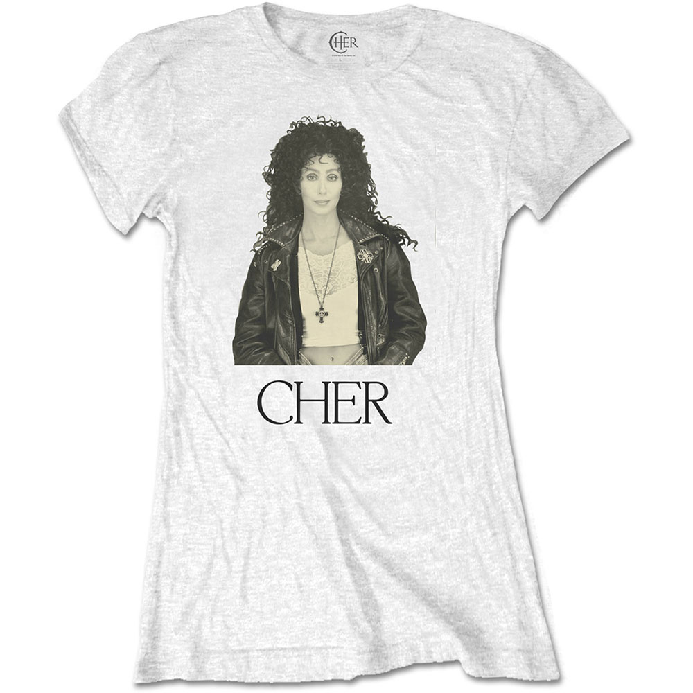 Cher Ladies T-Shirt: Leather Jacket (Small)