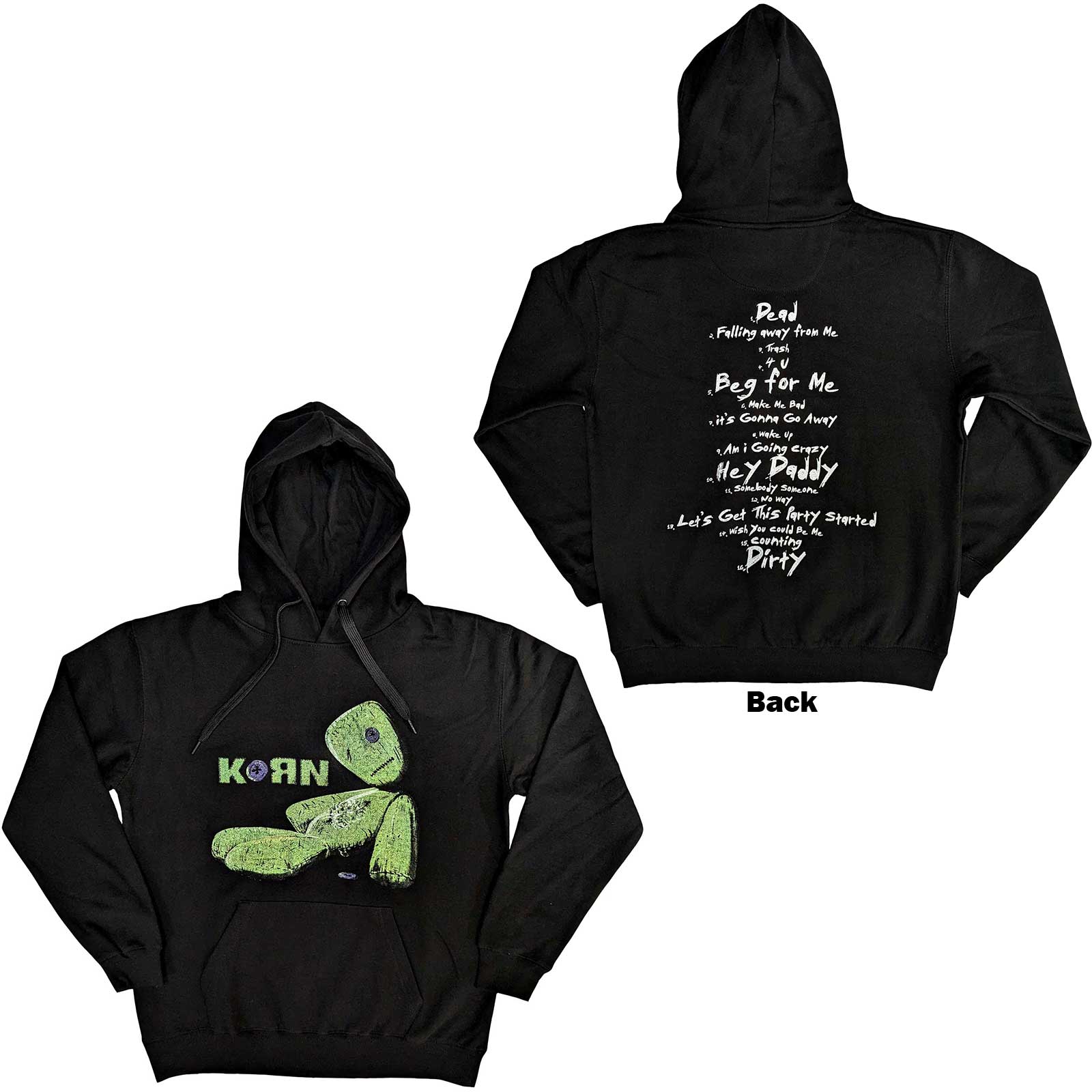Korn Unisex Pullover Hoodie: Issues Tracklist (Back Print) (Small)