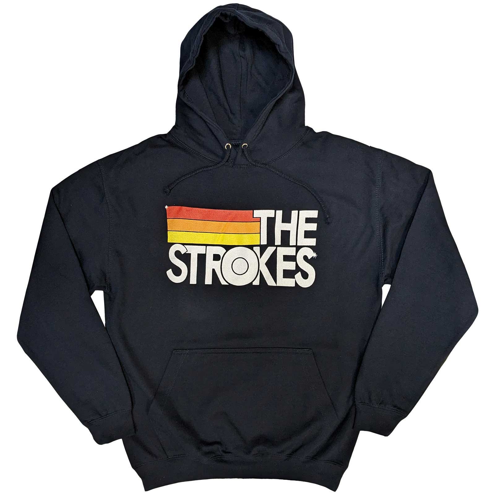 The Strokes Unisex Pullover Hoodie: Logo & Stripes (Small)
