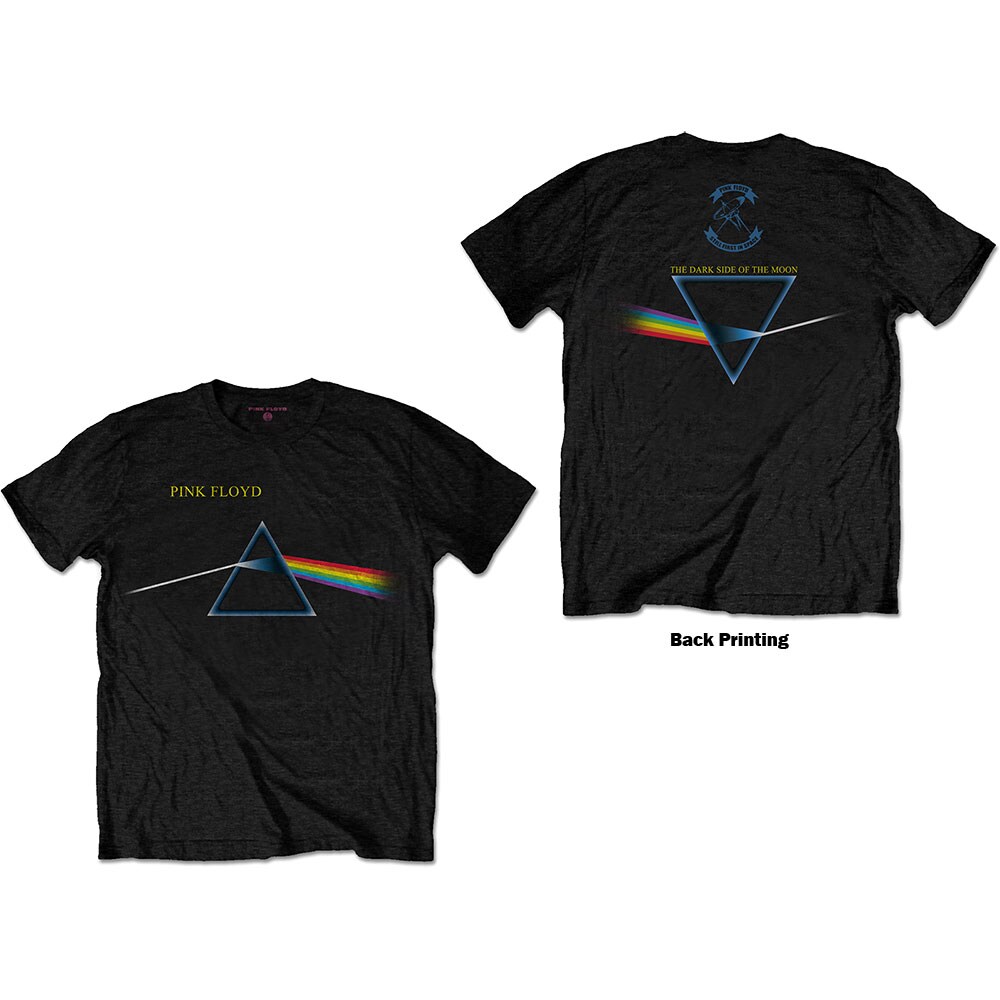Pink Floyd Unisex T-Shirt: Dark Side of the Moon Flipped (Back Print) (Small)