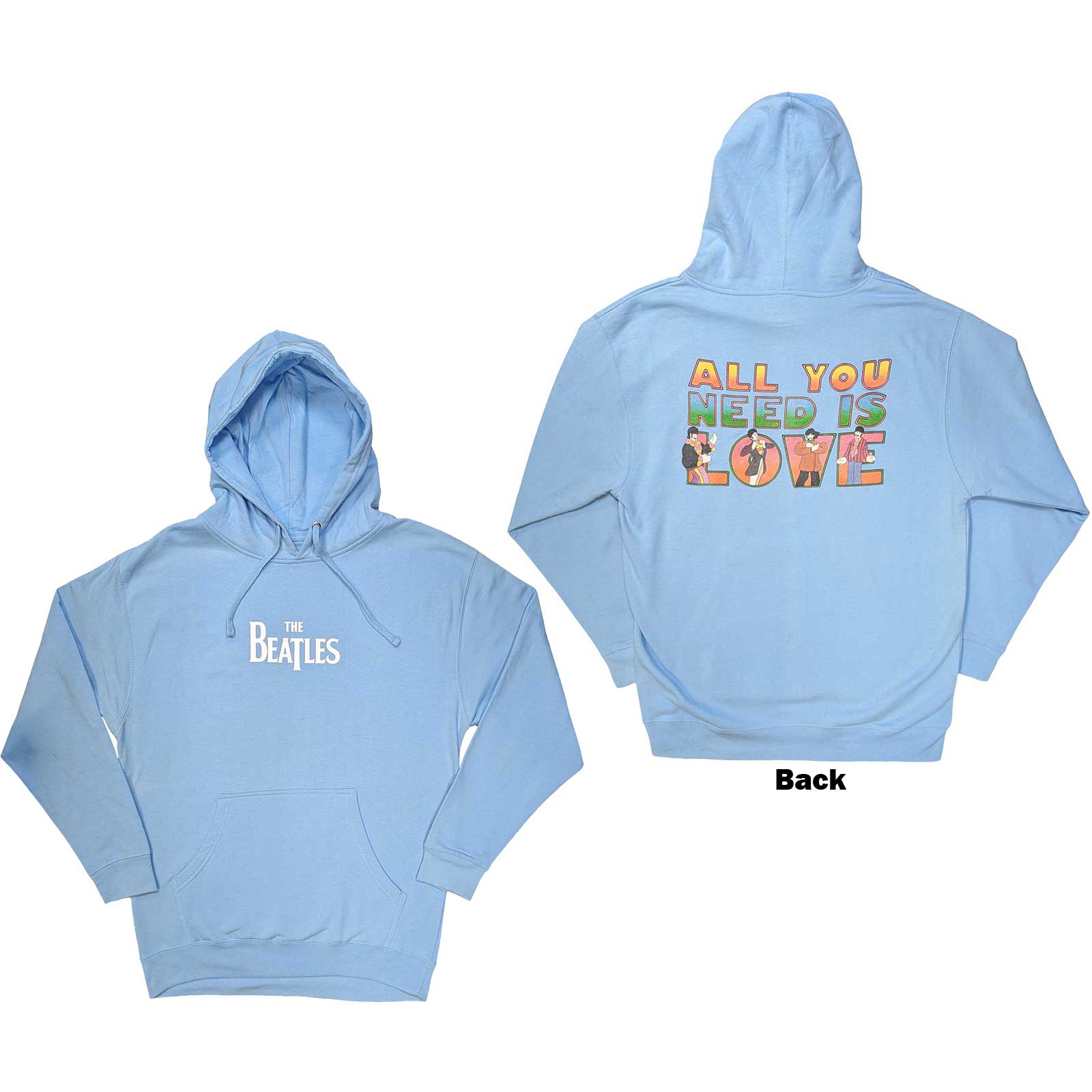 The Beatles Unisex Pullover Hoodie: All You Need Is Love (Back Print) (Medium)