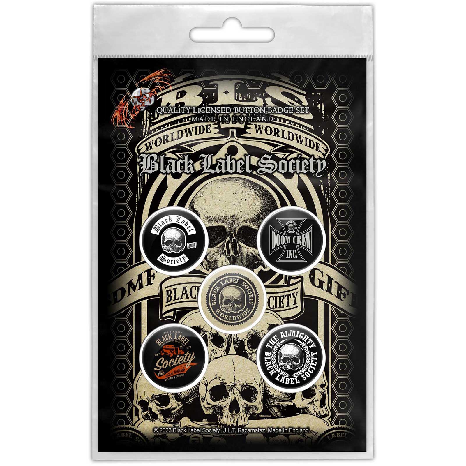 Black Label Society Button Badge Pack: Worldwide