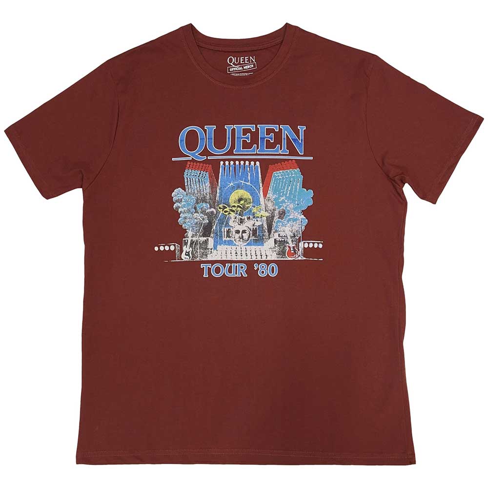 Queen Unisex T-Shirt: Tour '80 (X-Large)
