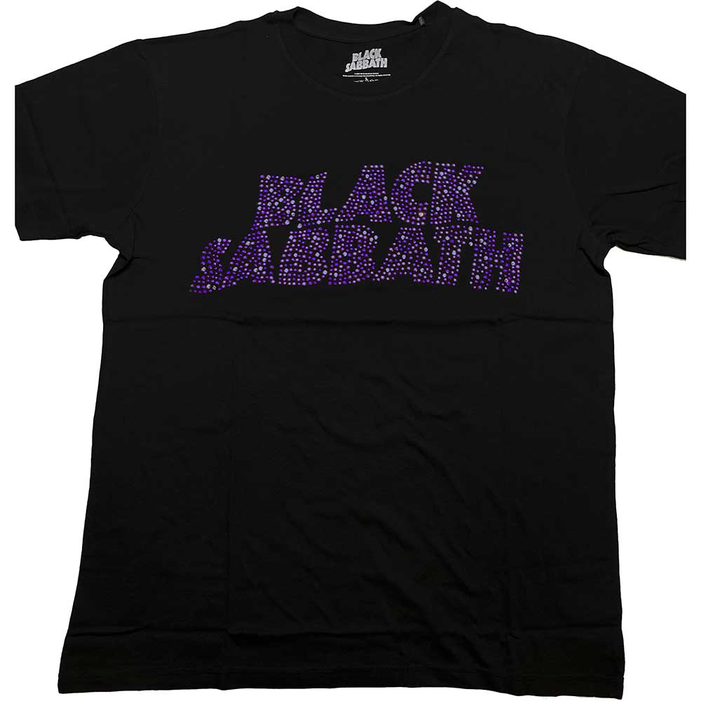 Black Sabbath Unisex T-Shirt: Wavy Logo (Diamante) (Medium) - 2