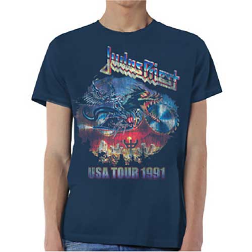 Judas Priest Unisex T-Shirt: Painkiller US Tour 91 (Large)