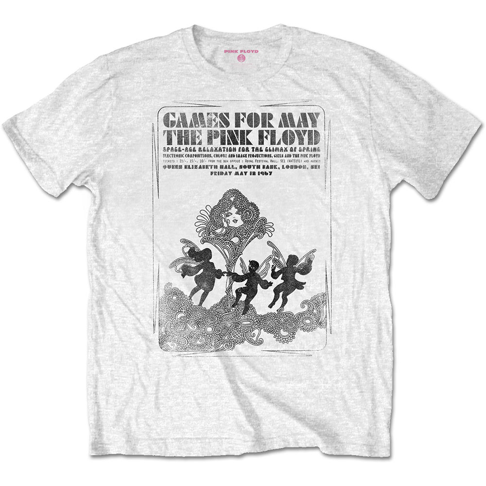 Pink Floyd Unisex T-Shirt: Games For May B&W (Large)