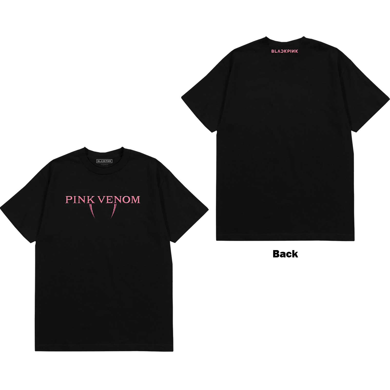 BlackPink Unisex T-Shirt: Pink Venom Logo (Back Print) (XX-Large)