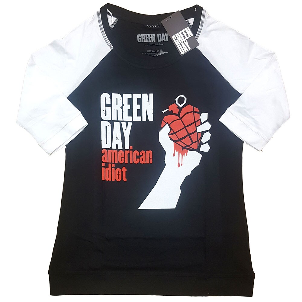 Green Day Ladies Raglan T-Shirt: American Idiot (XXXX-Large)