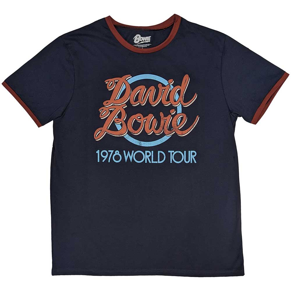 David Bowie Unisex Ringer T-Shirt: 1978 World Tour (XX-Large)