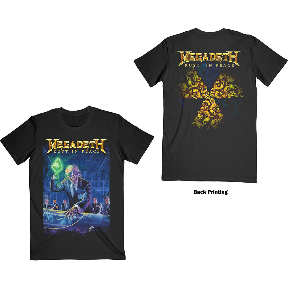 Megadeth Unisex T-Shirt: Rust In Peace 30th Anniversary (Back Print) (Small)