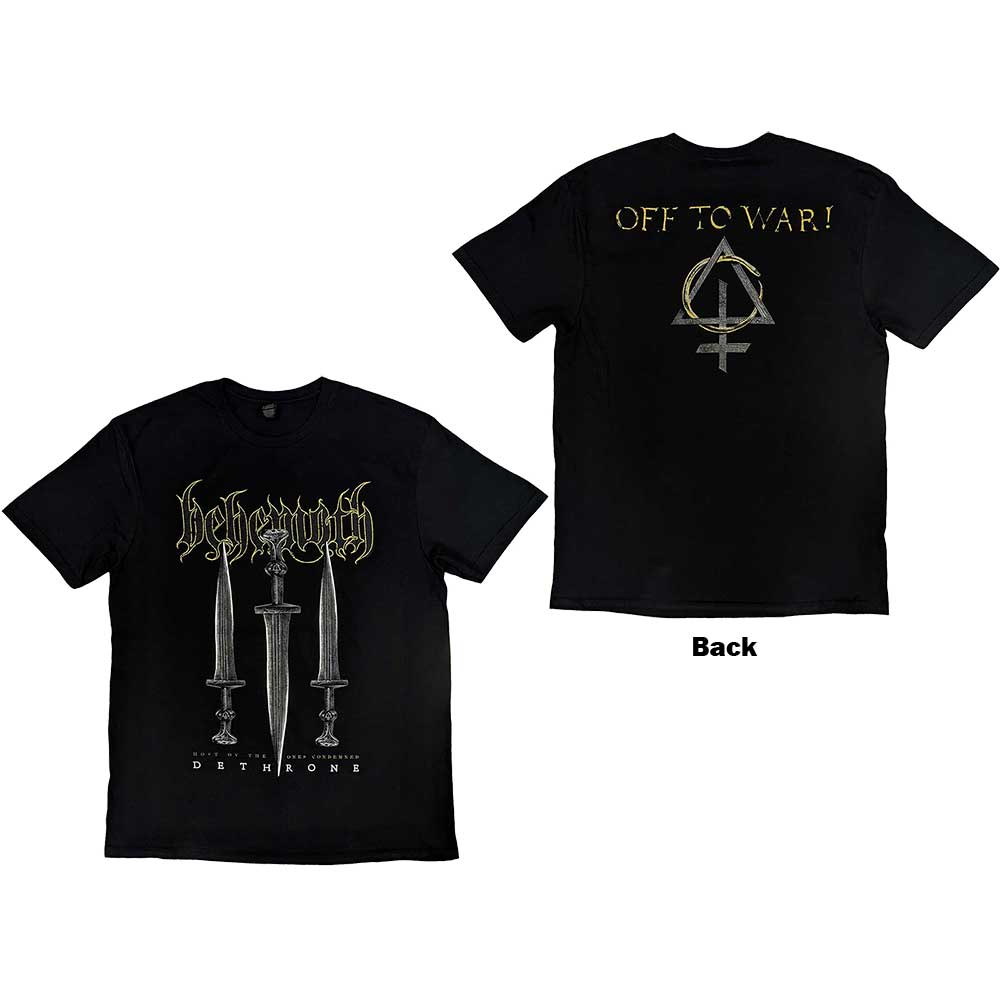 Behemoth Unisex T-Shirt: Off To War! (Back Print) (Small)