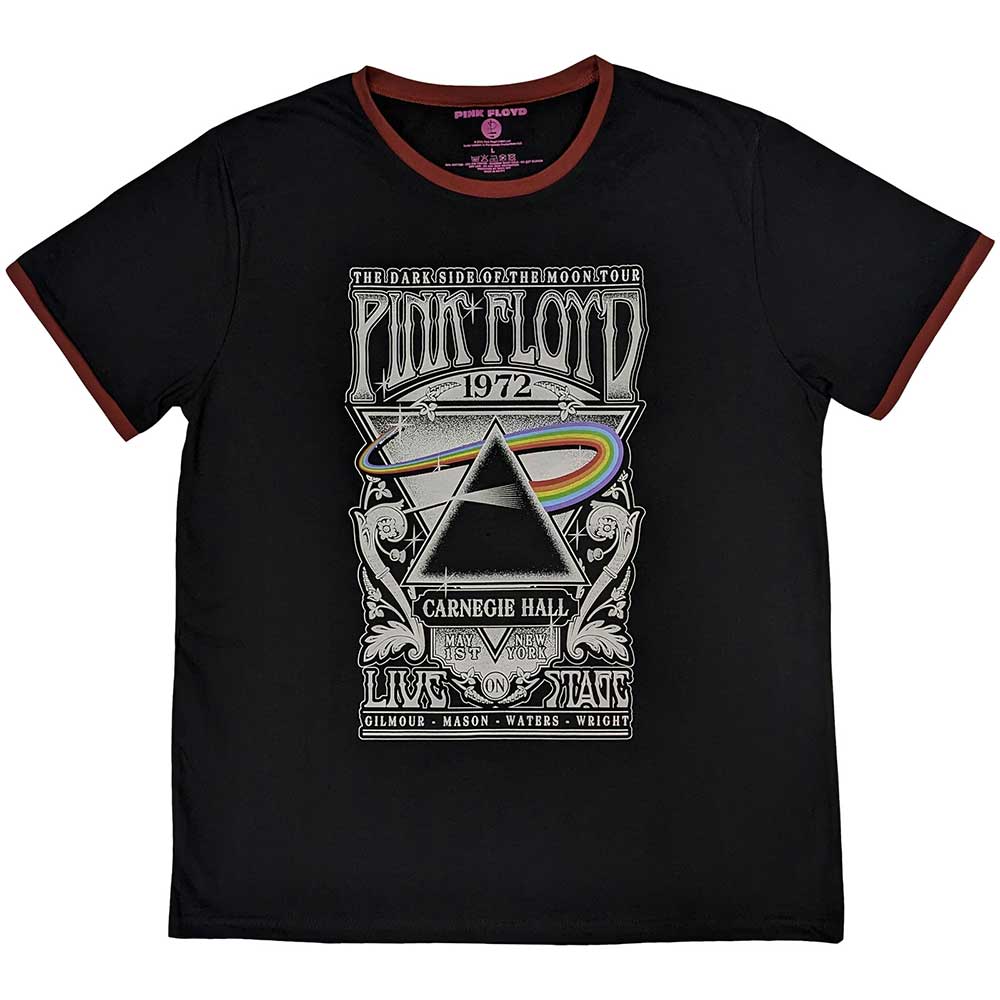 Pink Floyd Unisex Ringer T-Shirt: Carnegie Hall Poster (XX-Large)