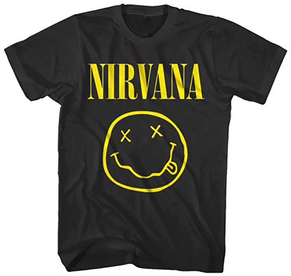 Nirvana Unisex T-Shirt: Yellow Smiley (Large)