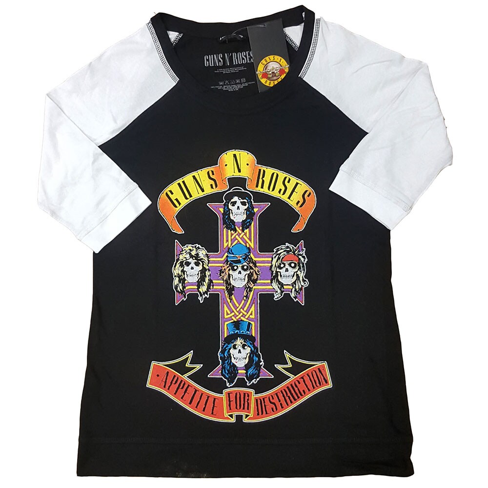 Guns N' Roses Ladies Raglan T-Shirt: Appetite for Destruction (XXXX-Large)