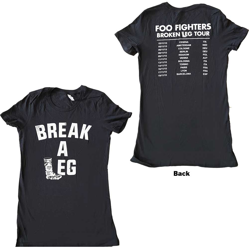 Foo Fighters Ladies T-Shirt: Back Print (Back Print & Ex-Tour) (Medium)