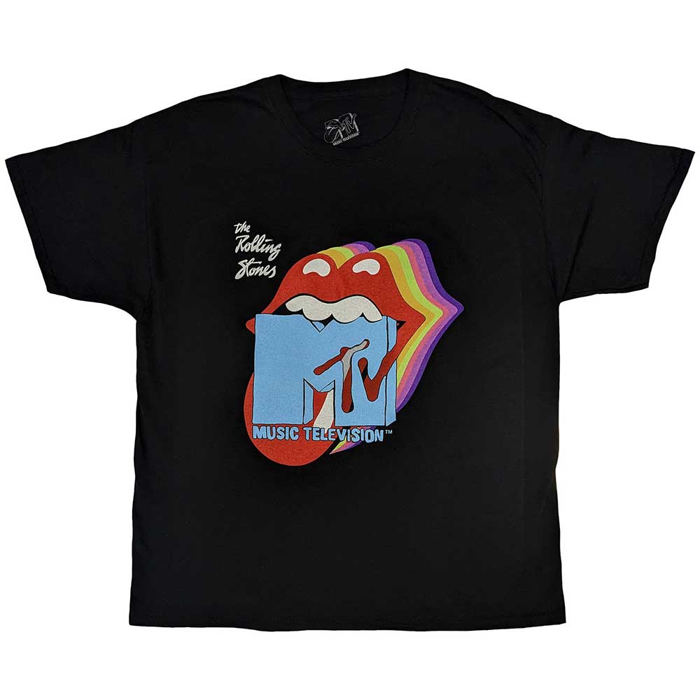 MTV Unisex T-Shirt: Rolling Stones Rainbow Shadow Tongue  (XX-Large)