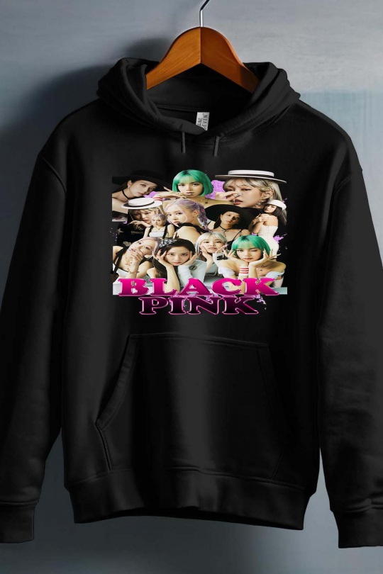BlackPink Kpop Barn Hettegenser - Hats - Svart - Unisex