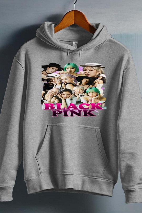 BlackPink Kpop Barn Hettegenser - Hats - Grå - Unisex