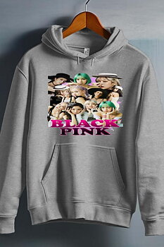 BlackPink Kpop Kids Hoodie - Hats - Grey - Unisex
