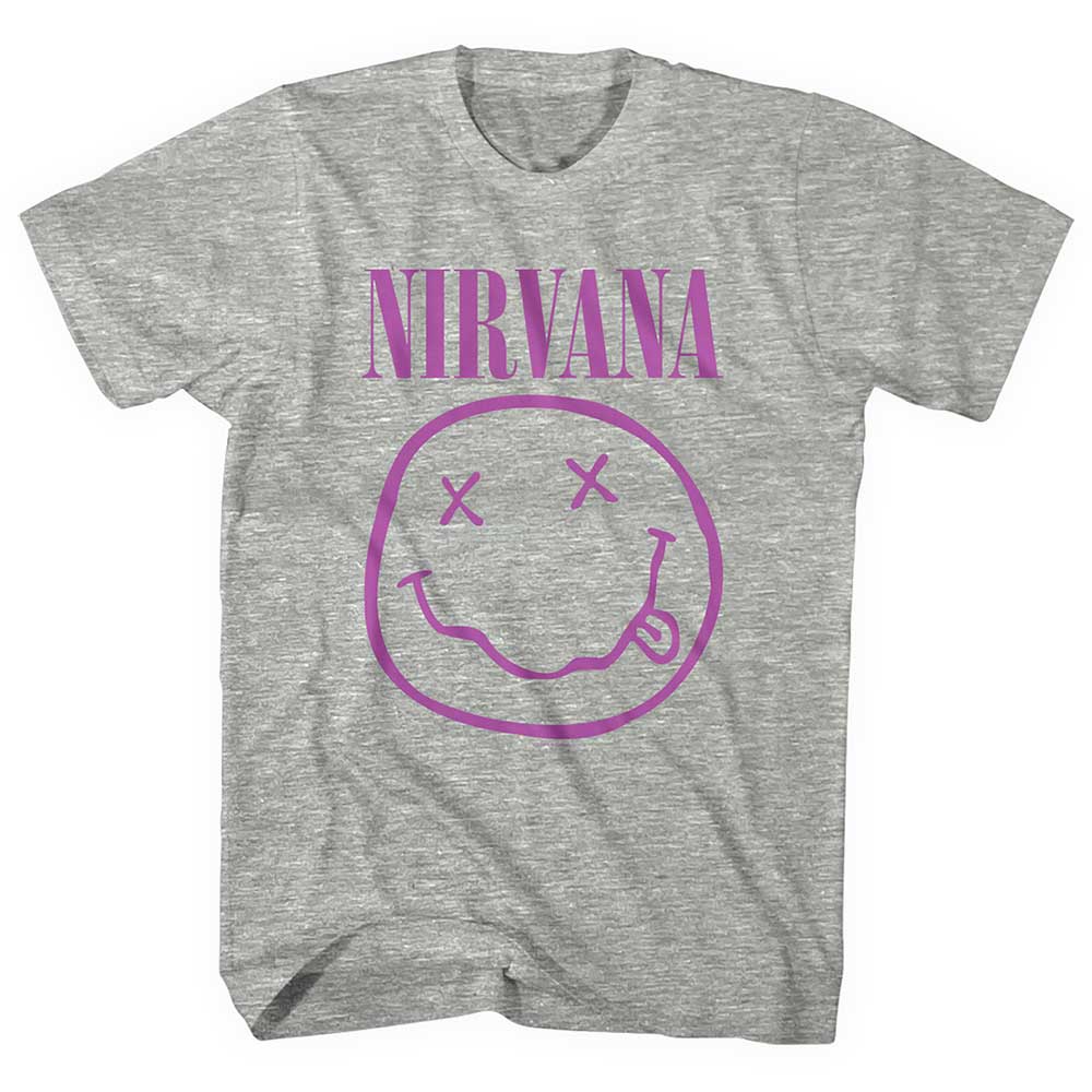 Nirvana Unisex T-Shirt: Purple Smiley 