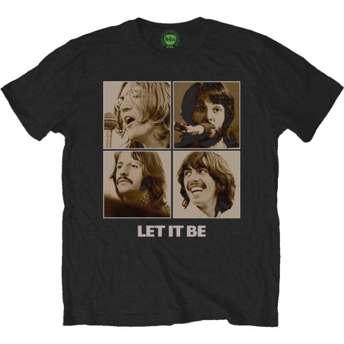 The Beatles Unisex T-Shirt: Let It Be Sepia (Large)