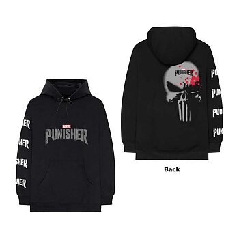 Marvel Comics Unisex Pullover Hoodie: Punisher Stamp (Back & Sleeve Print) (Small)