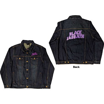 Black Sabbath Unisex Denim Jacket: Wavy Logo (Back Print) (Medium)