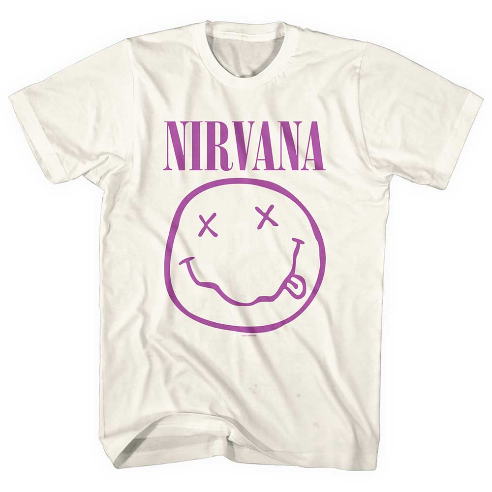 Nirvana Unisex T-Shirt: Purple Smiley (Large)