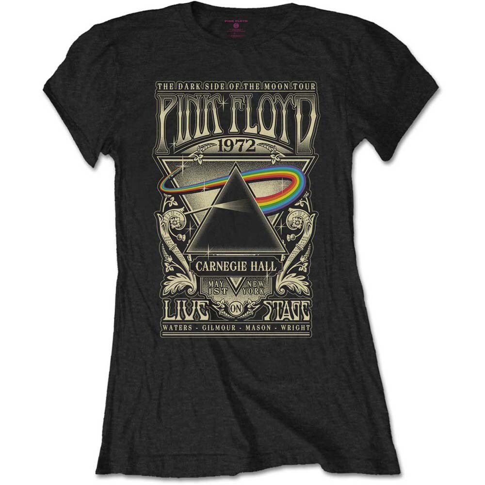 Pink Floyd Ladies T-Shirt: Carnegie Hall Poster (Medium)