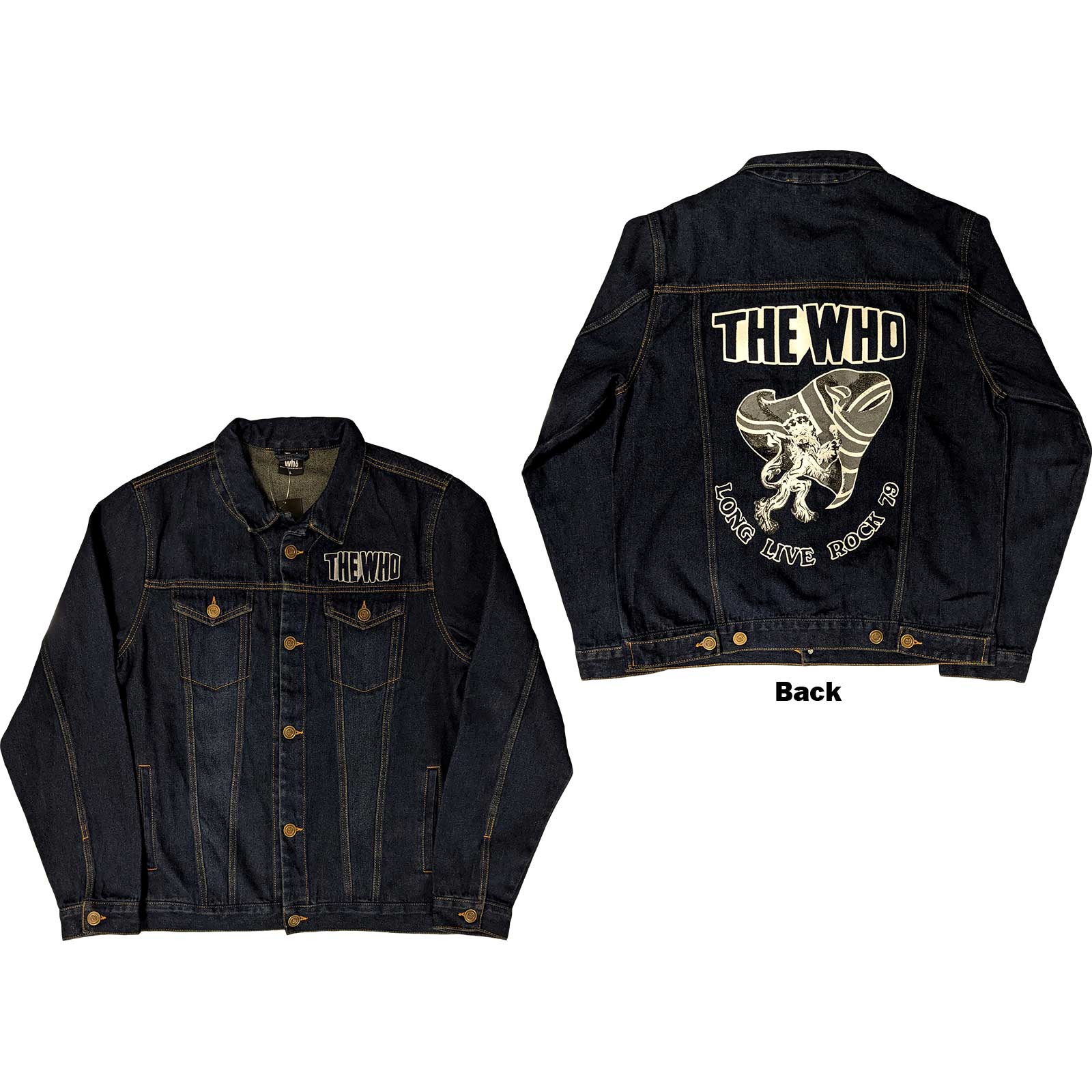 The Who Unisex Denim Jacket: Long Live Rock (Back Print) (Medium)