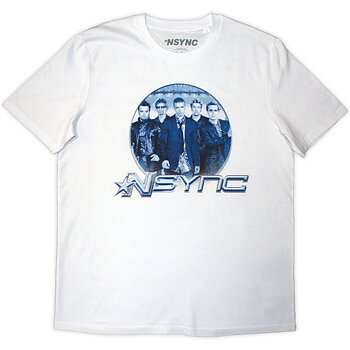 NSYNC Unisex T-Shirt: Band Circle (White) (XX-Large)