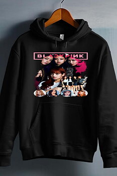 BlackPink Kpop Kids Hoodie - Close-Up - Black - Unisex