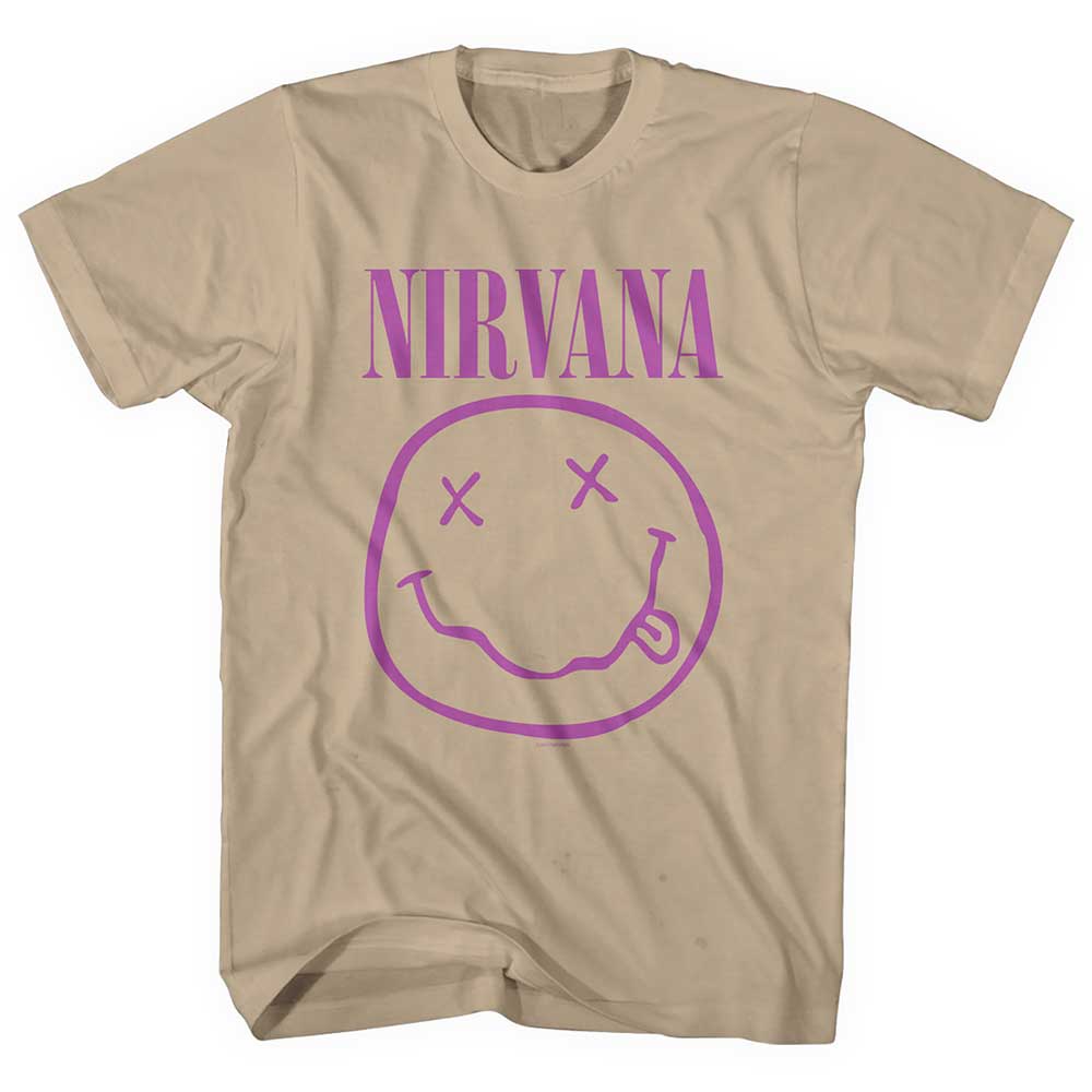 Nirvana Unisex T-Shirt: Purple Smiley (Medium)