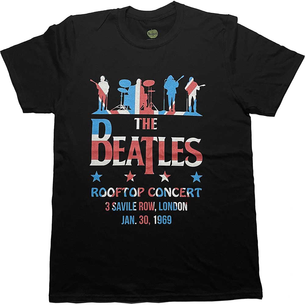 The Beatles Unisex T-Shirt: Drop T Rooftop Flag (Small)