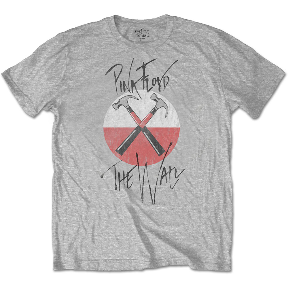Pink Floyd Unisex T-Shirt: The Wall Faded Hammers Logo (X-Large) - 2