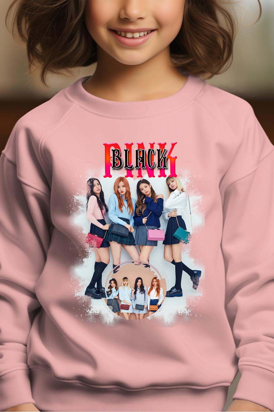 BlackPink Kpop Barn Genser - Bags - Rosa - Unisex