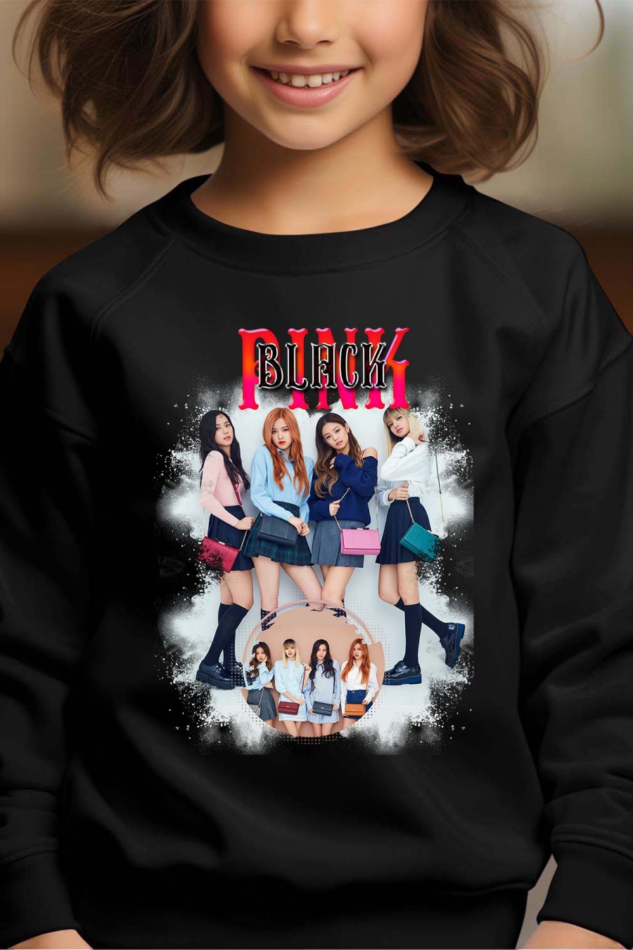 BlackPink Kpop Barn Genser - Bags - Svart - Unisex