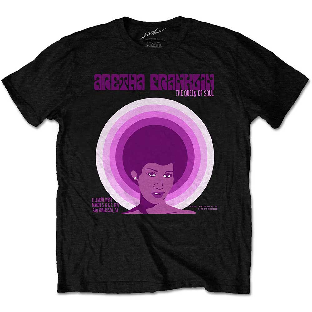 Aretha Franklin Unisex T-Shirt: Fillmore West '71 (Medium)