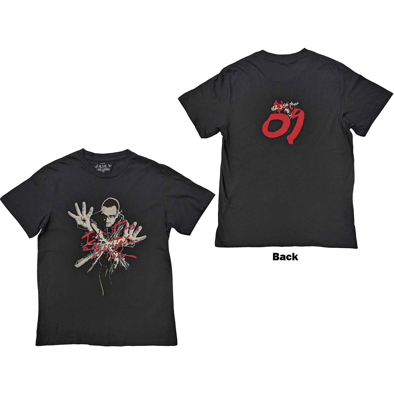 U2 Unisex T-Shirt: 360 Degree Tour 2009 Infinity (Back Print & Ex-Tour) (Large)