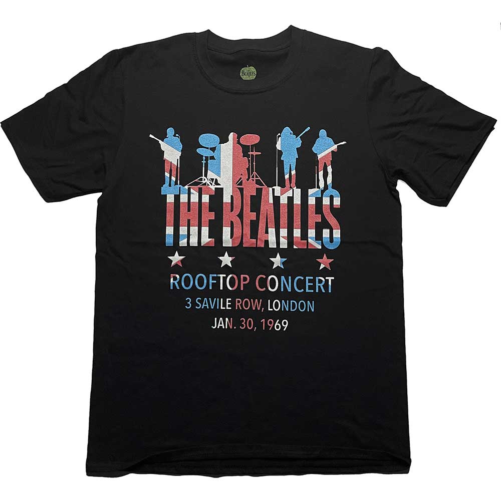 The Beatles Unisex T-Shirt: Rooftop Flag (Medium)