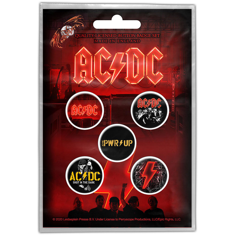 AC/DC Button Badge Pack: PWR-UP