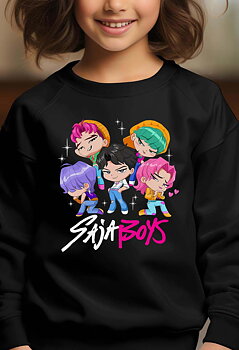 Saja Boys Kpop Demon Hunters Barn Sweatshirt - Mini - Svart - Unisex