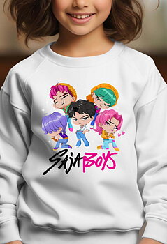 Saja Boys Kpop Demon Hunters Barn Sweatshirt - Mini - Vit - Unisex