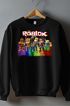Roblox Børn Sweatshirt - Rob Friends - Sort - Unisex