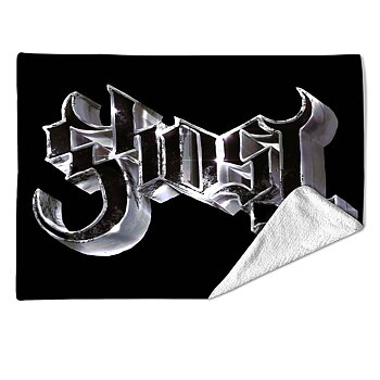 Ghost Sherpa Fleece Blanket: Chrome Logo (Multicolour) (Single)