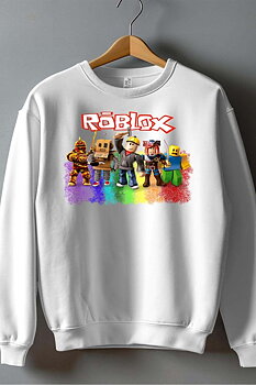 Roblox Børn Sweatshirt - Rob Friends - Hvid - Unisex