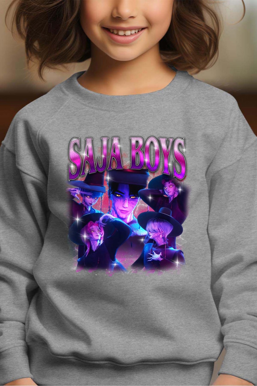 Saja Boys Kpop Demon Hunters Barn Genser - Demons - Grå - Unisex