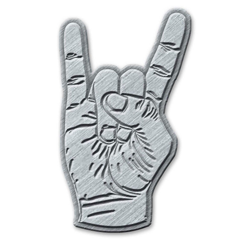 Generic Pin Badge: Devil Horns (Retail Pack)