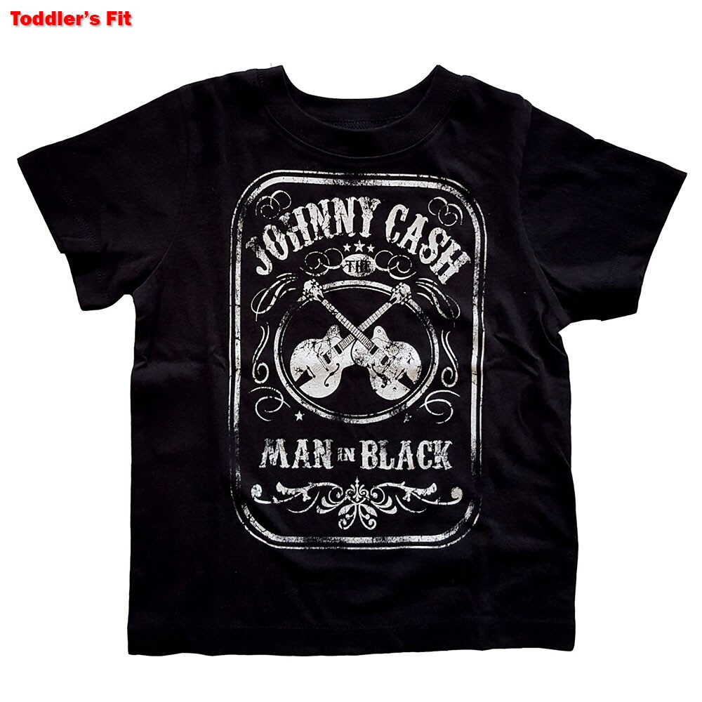 Johnny Cash Kids Toddler T-Shirt: Man In Black (3 Years)